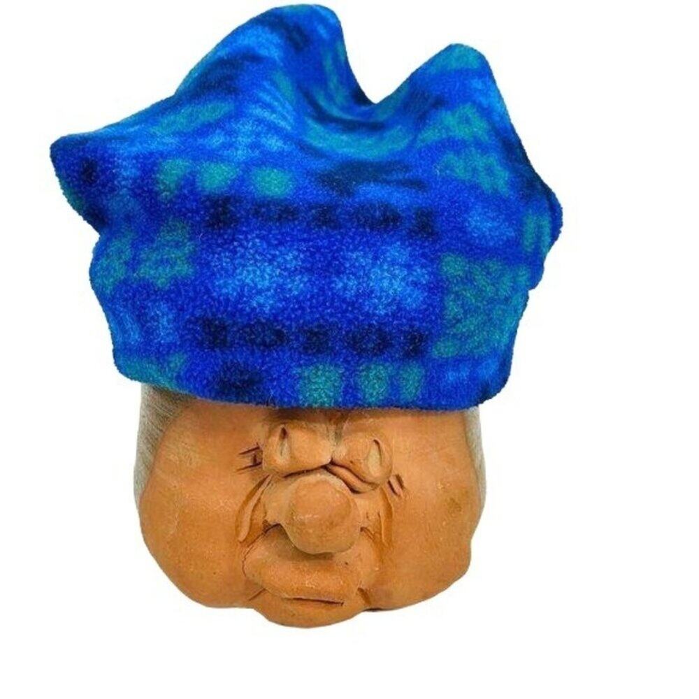 Lands End Fleece Hat Green Blue Bear Snowflake Unisex Kids XS/S